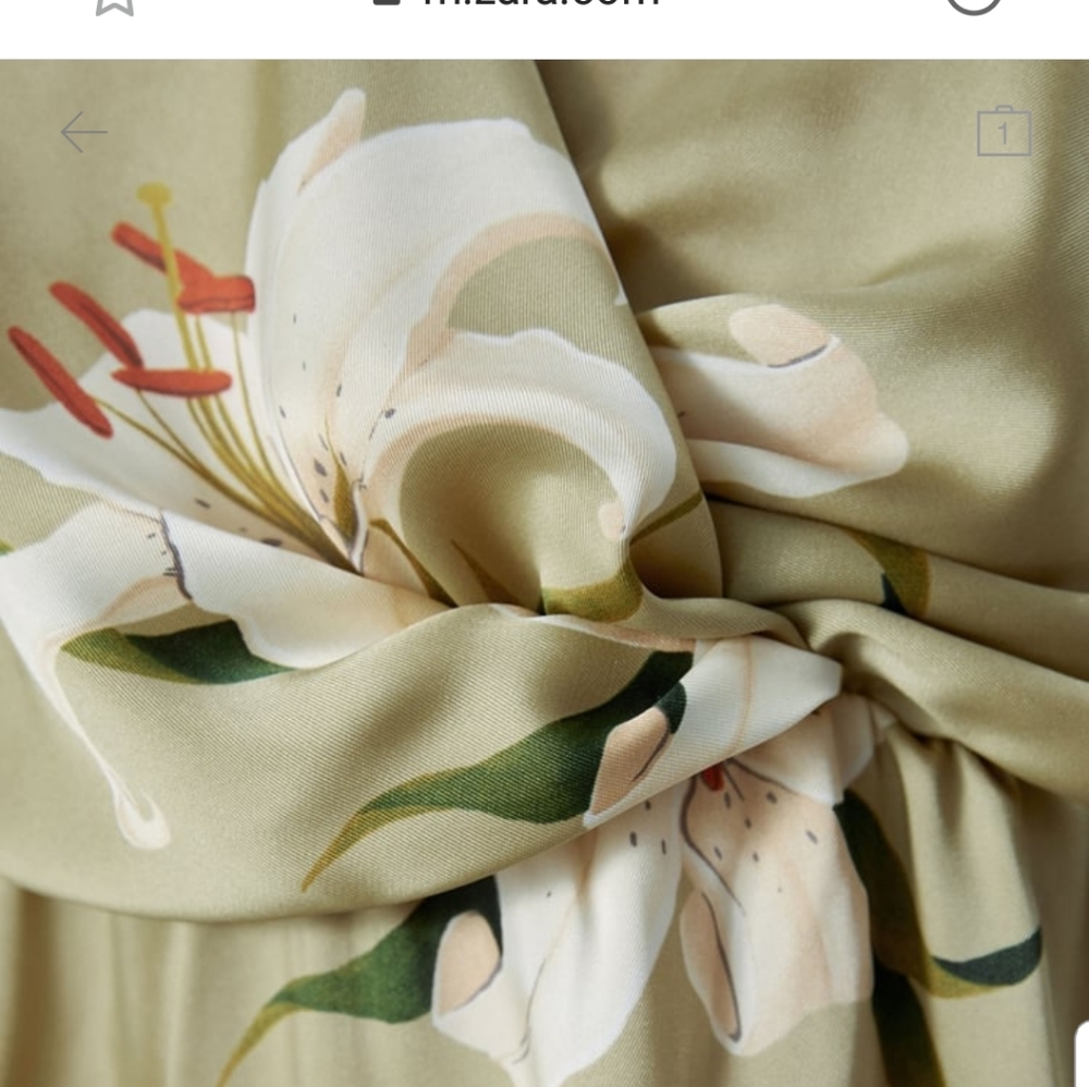 ZARA Print Dress with Knot - Picture 8 of 9